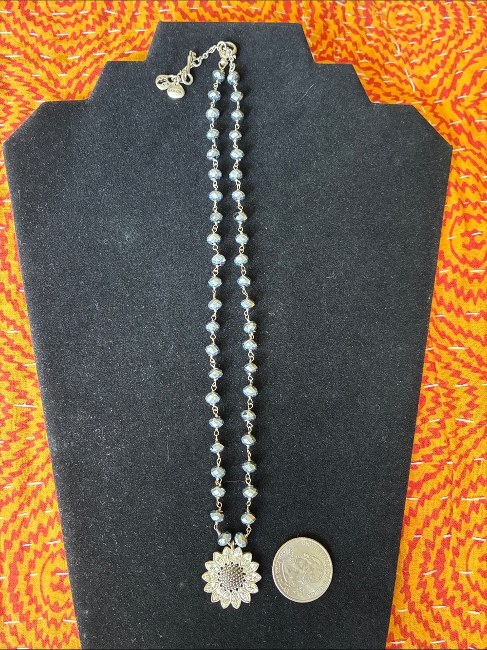 Fossil sunflower necklace